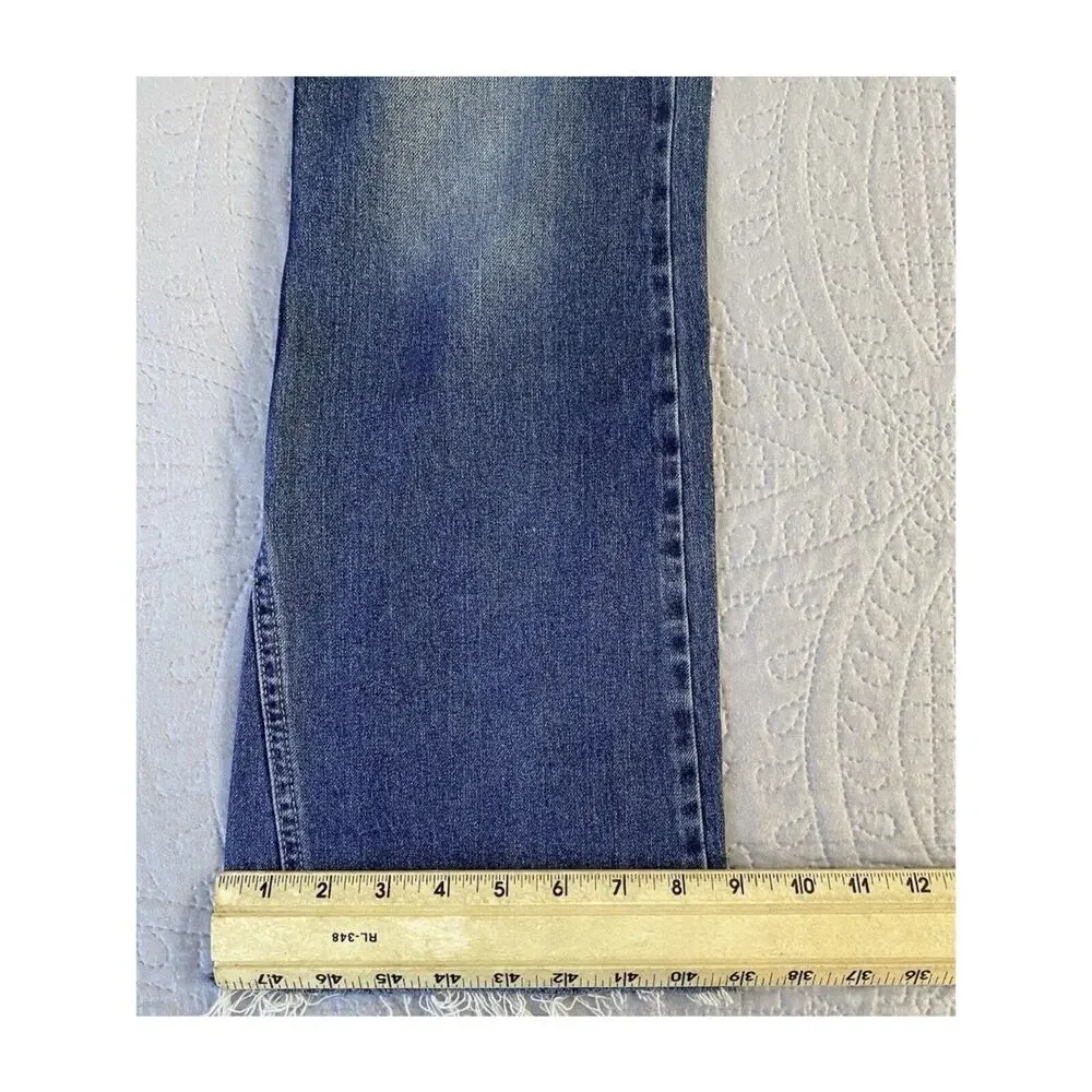 Free People Cropped Kick Flare Jeans Raw Hem Side Slit Stretch Denim W28